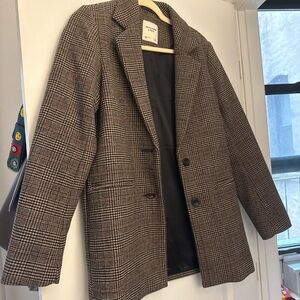 Abercrombie & Fitch Brown Plaid Blazer